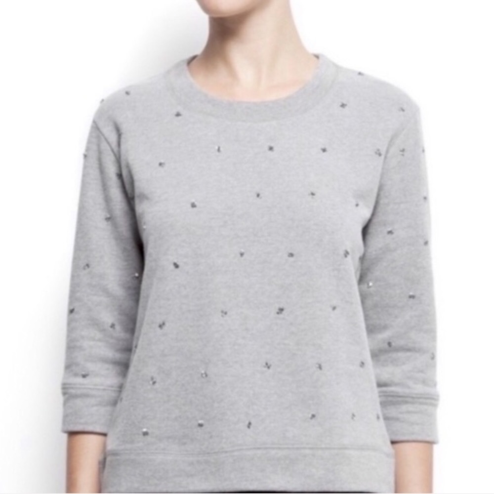 Asos Mango Sequined Grey Sweatshirt Size: S